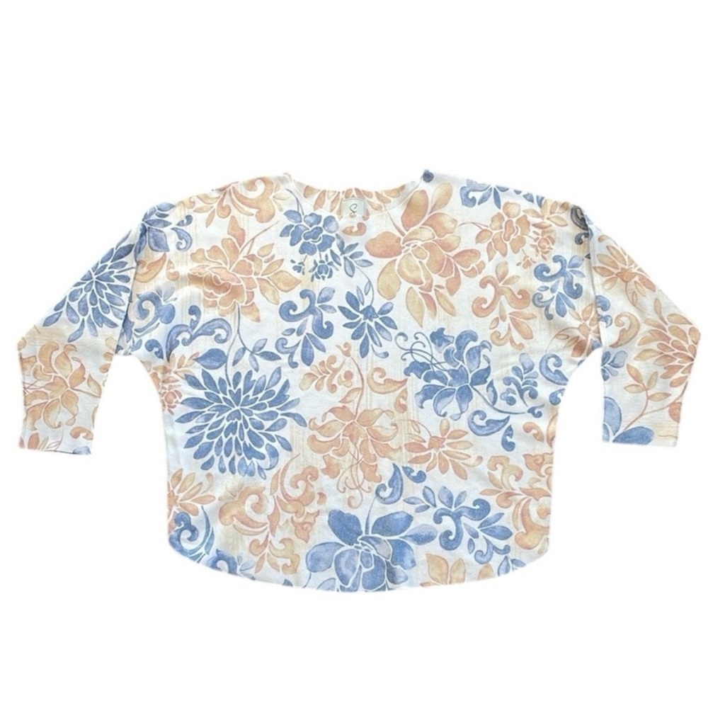 Sioni Kimono Sleeve Round Neck Knit Floral Sweater—Women’s Size XL